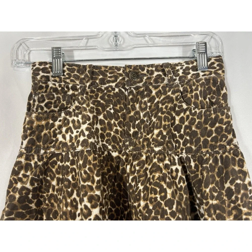 Children's Place Animal‎ Print Corduroy Skirt Girls Size 8 Brown Leopard Ruffle